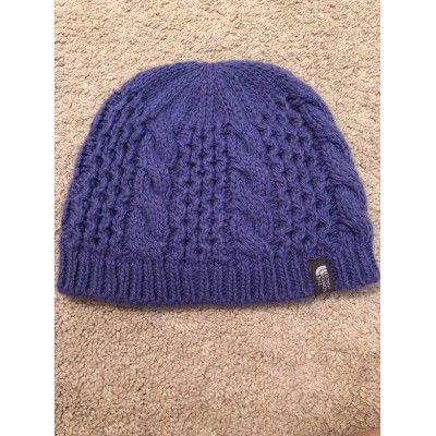 s North Face Purple Cable Knit Tobiggan Snow Hat   eb-95981644